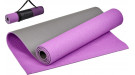 Коврик для йоги и фитнеса Bradex SF 0691, 183*61*0,6 см, двухслойный фиолетовый/серый с чехлом