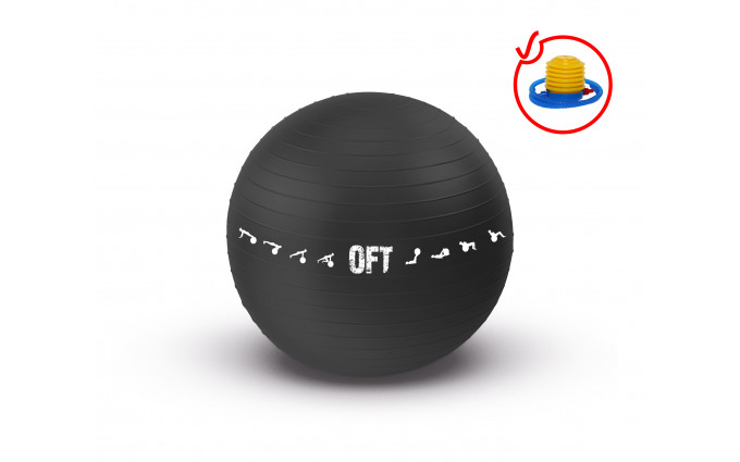 Гимнастический мяч 75 см для коммерческого использования черный с насосом Гимнастический мяч 75 см для коммерческого использования черный с насосом